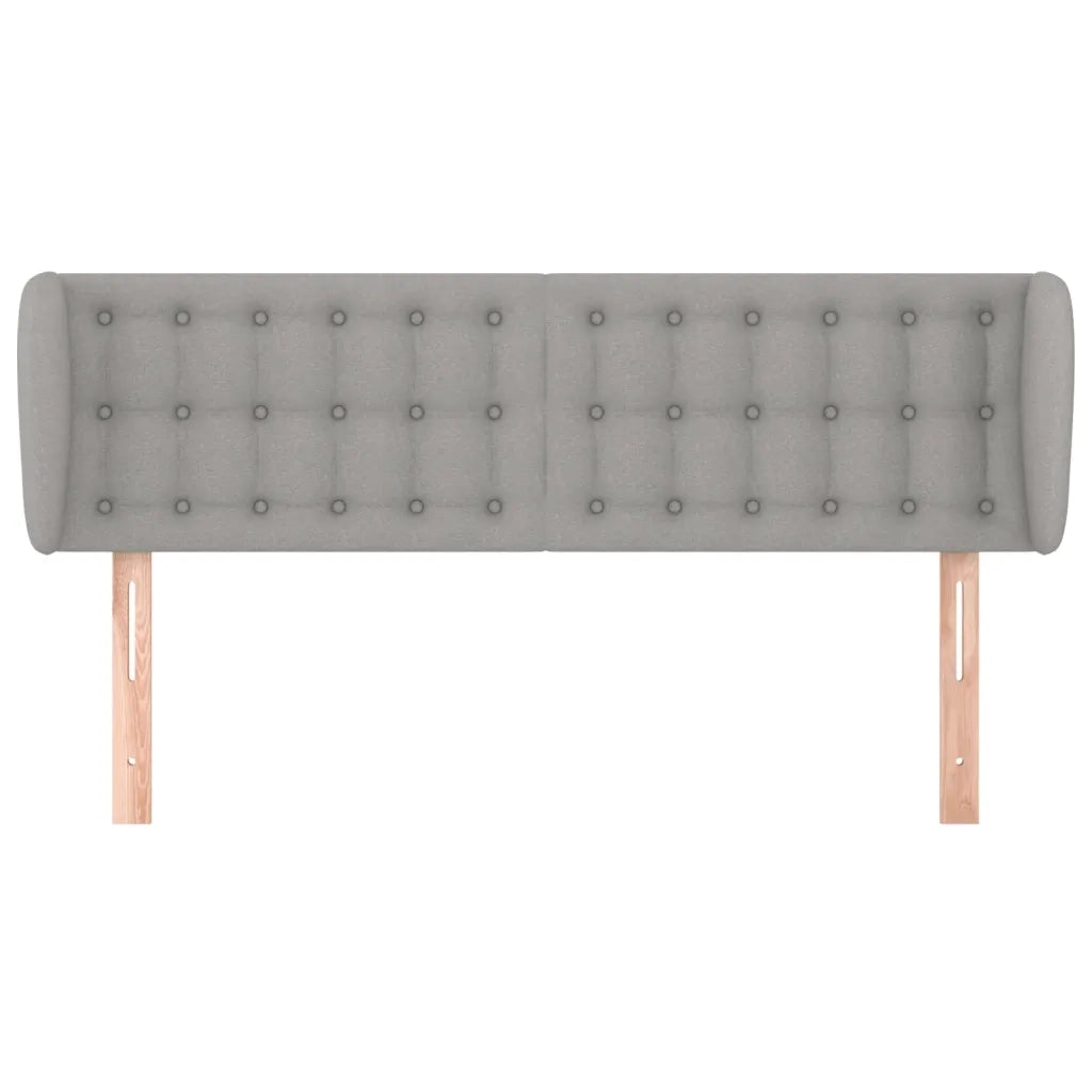 Testiera | Testata ad Orecchio Grigio Chiaro 147x23x78/88 cm in Tessuto