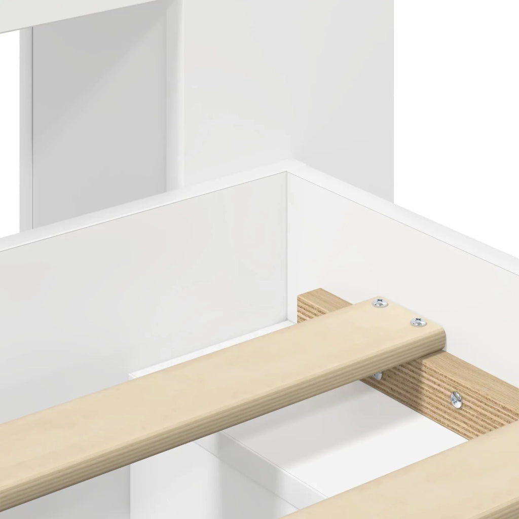 Telaio del letto con storage con testiera Bianco 90 x 190 cm 3433334