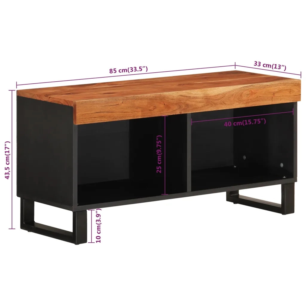 Mobile Porta TV 85x33x43,5 cm in Legno Massello di Acacia 352894