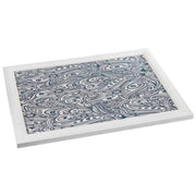 Vassoio in legno laccato bianco 43x33x5,5h