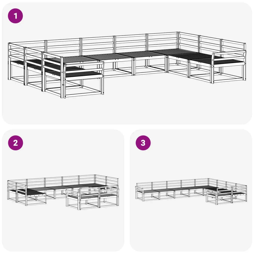 Set di divani da esterno 9 pcs Bianco 404 x 247,5 x 73 cm 3387033