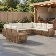 Set Divano da Giardino 10 pz Beige e Bianco Crema polyrattan 3435465