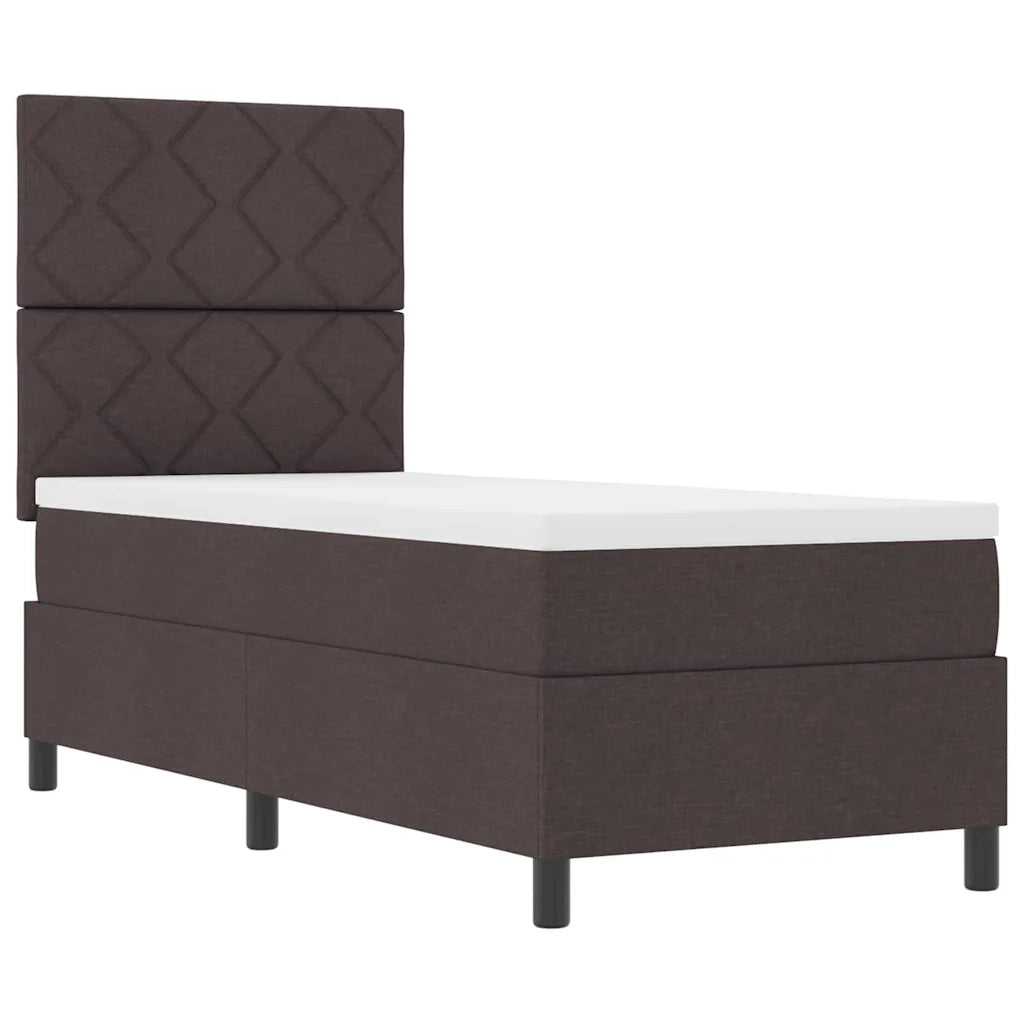 Letto a molle con materasso Marrone Scuro 80 x 200 cm Tessuto 3339423