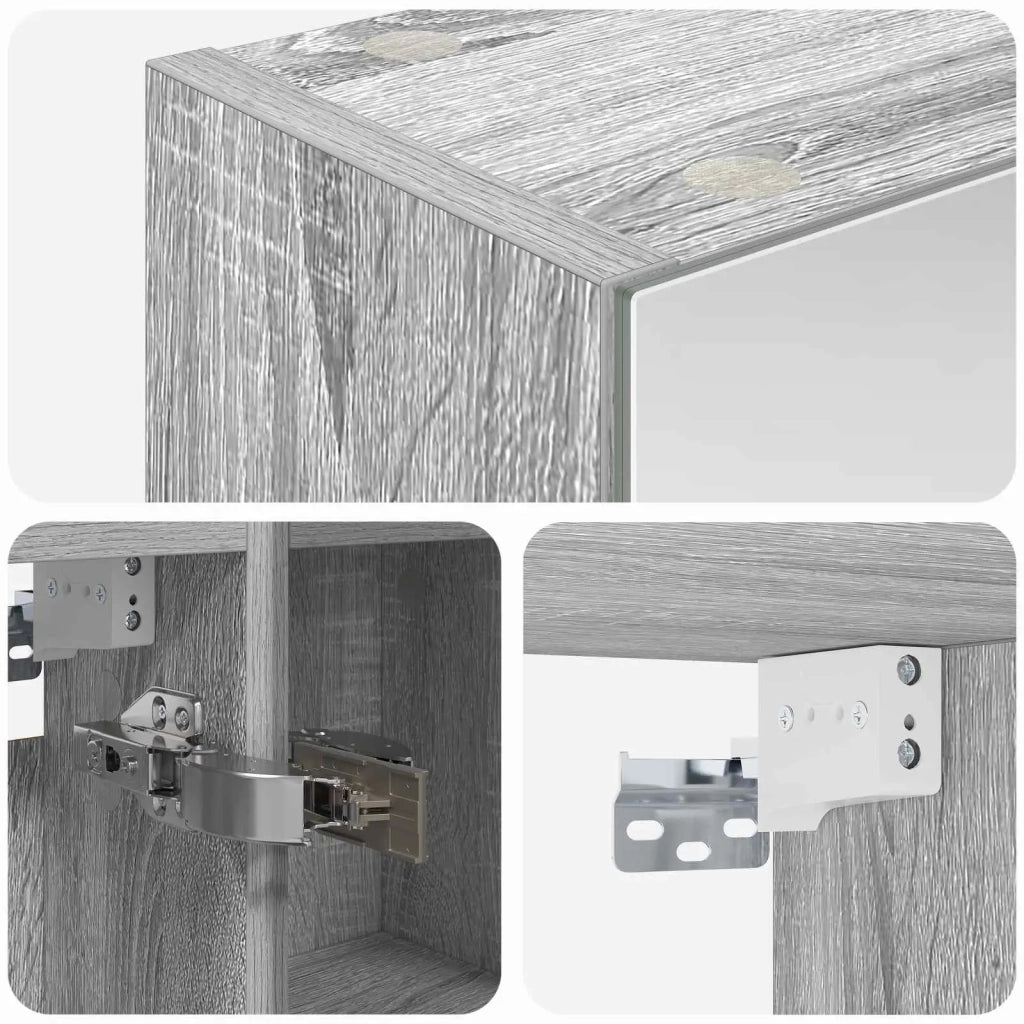 Mobiletto per specchio da bagno Grigio Sonoma 60 x 14,5 x 70 cm 889060