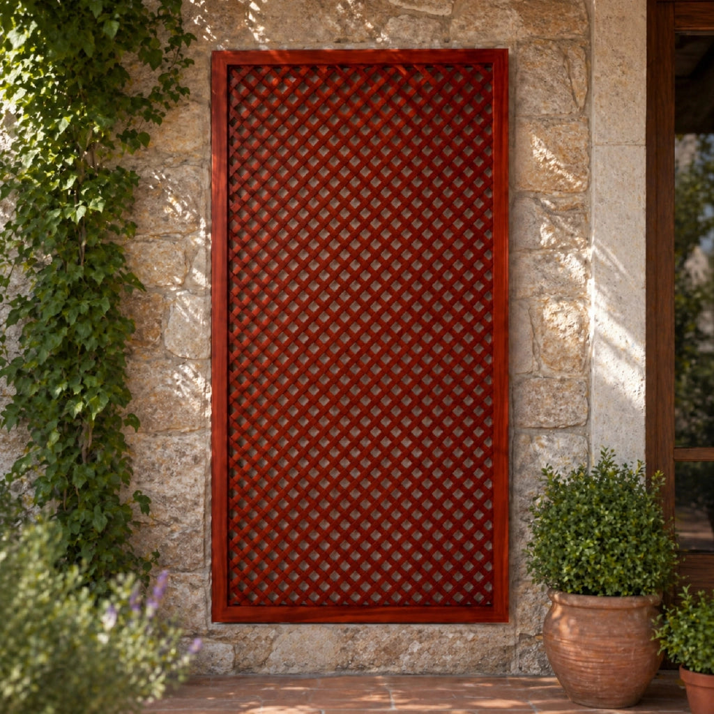 Traliccio Divisorio In Legno Di Pino Pannello Grigliato Per Giardino Balcone E Terrazza Supporto Per Piante Rampicanti Privacy Outdoor Design Decorativo 60 x 183 Cm Legno Scuro