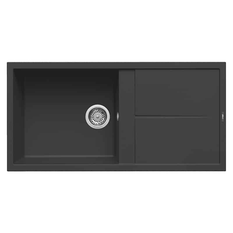 Lavello Elleci Incasso 1 vasca 100x50 Unico 480 Granitek Nero LGU48040