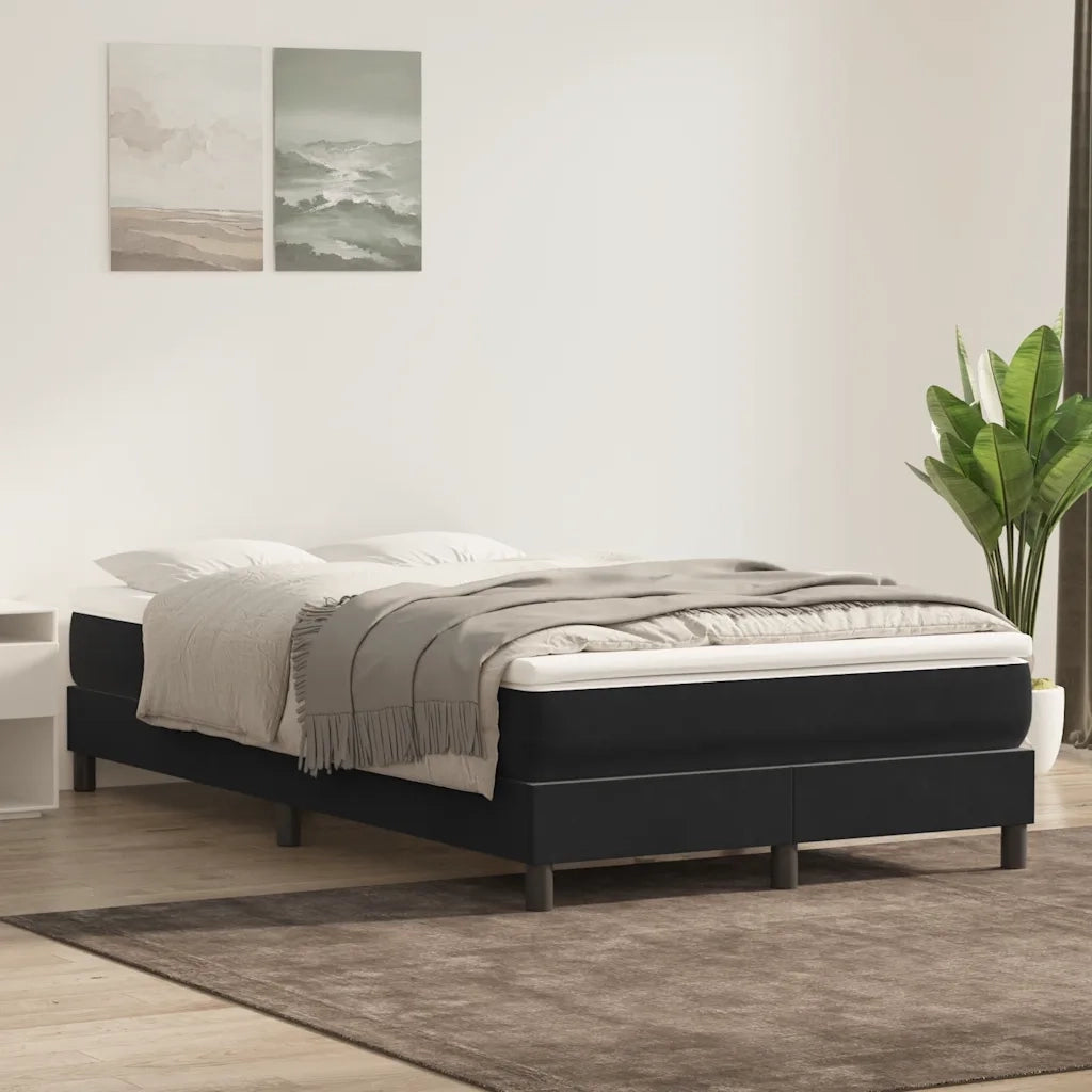 Giroletto a Molle senza Materasso Nero 120x210 cm in Velluto 3315821