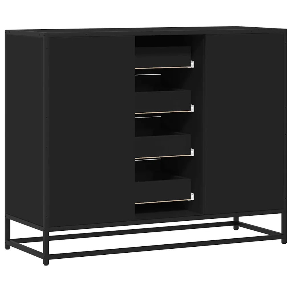 Credenza Nera 92x35x76 cm in Legno Multistrato 3300825