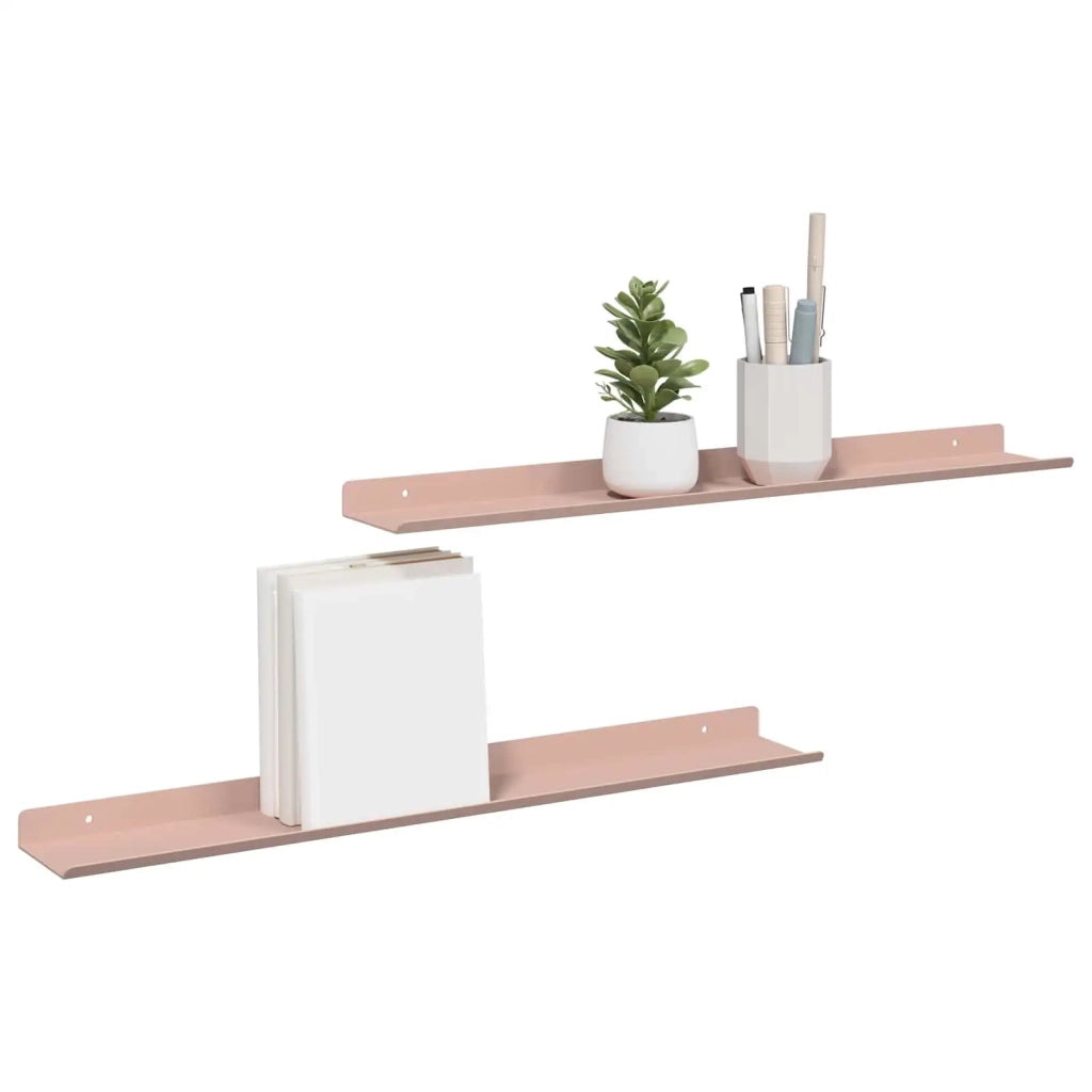Mensola sospesa 2 pcs Rosa 60 x 8,5 x 2,5 cm Acciaio 8003962