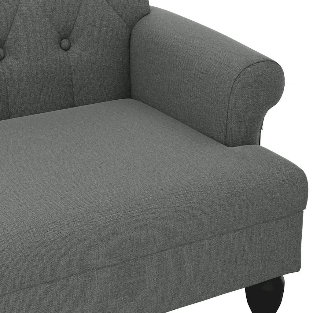 Panca con schienale grigio scuro 120x62x75,5 cm in tessuto 372121