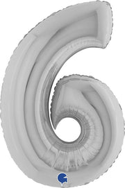 MAURY'S PALLONCINO MYLAR ARGENTATO "6" 26 POLLICI