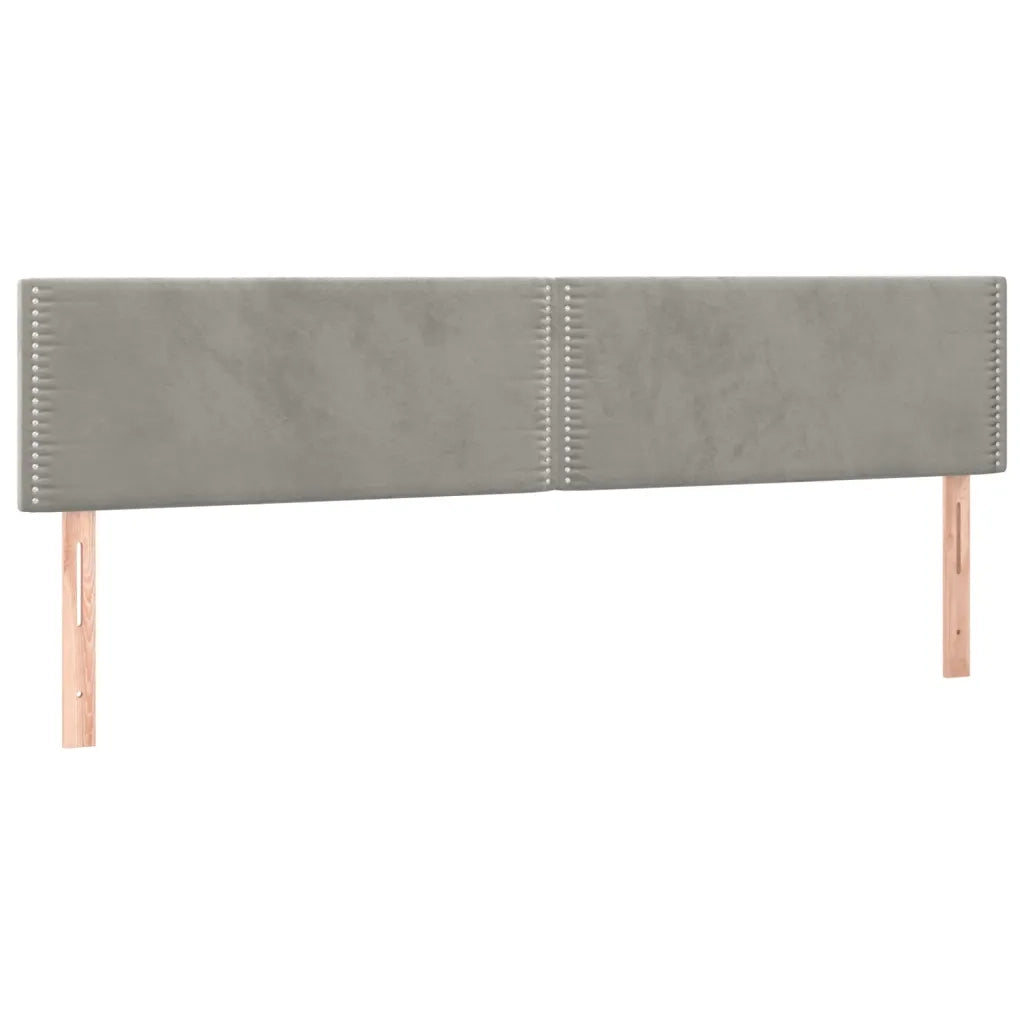 Letto a Molle Materasso e LED Grigio Chiaro 200x200 cm Velluto