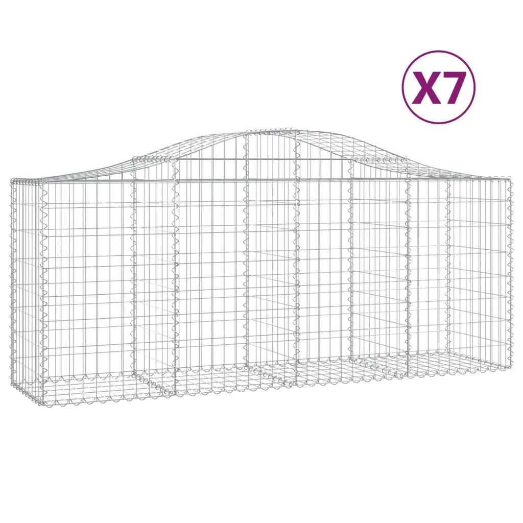 Cesti Gabbioni ad Arco 7 pz 200x50x80/100 cm Ferro Zincato 3145624