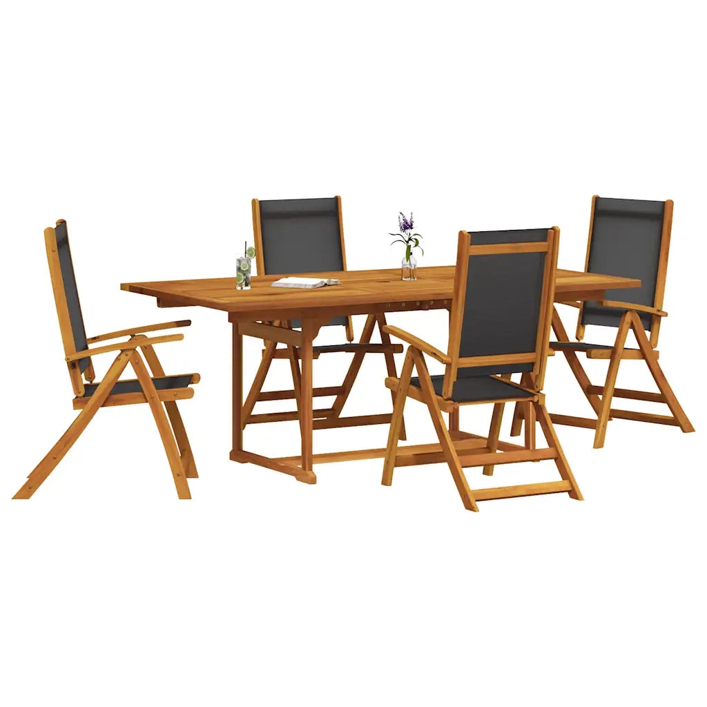 Set Pranzo da Giardino 5pz Legno Massello di Acacia e Textilene 3279260