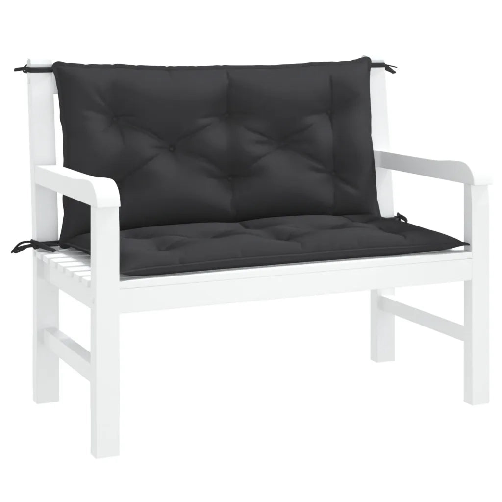 Cuscini Panca da Giardino 2pz Neri 100x50x7cm Tessuto Oxford 361666