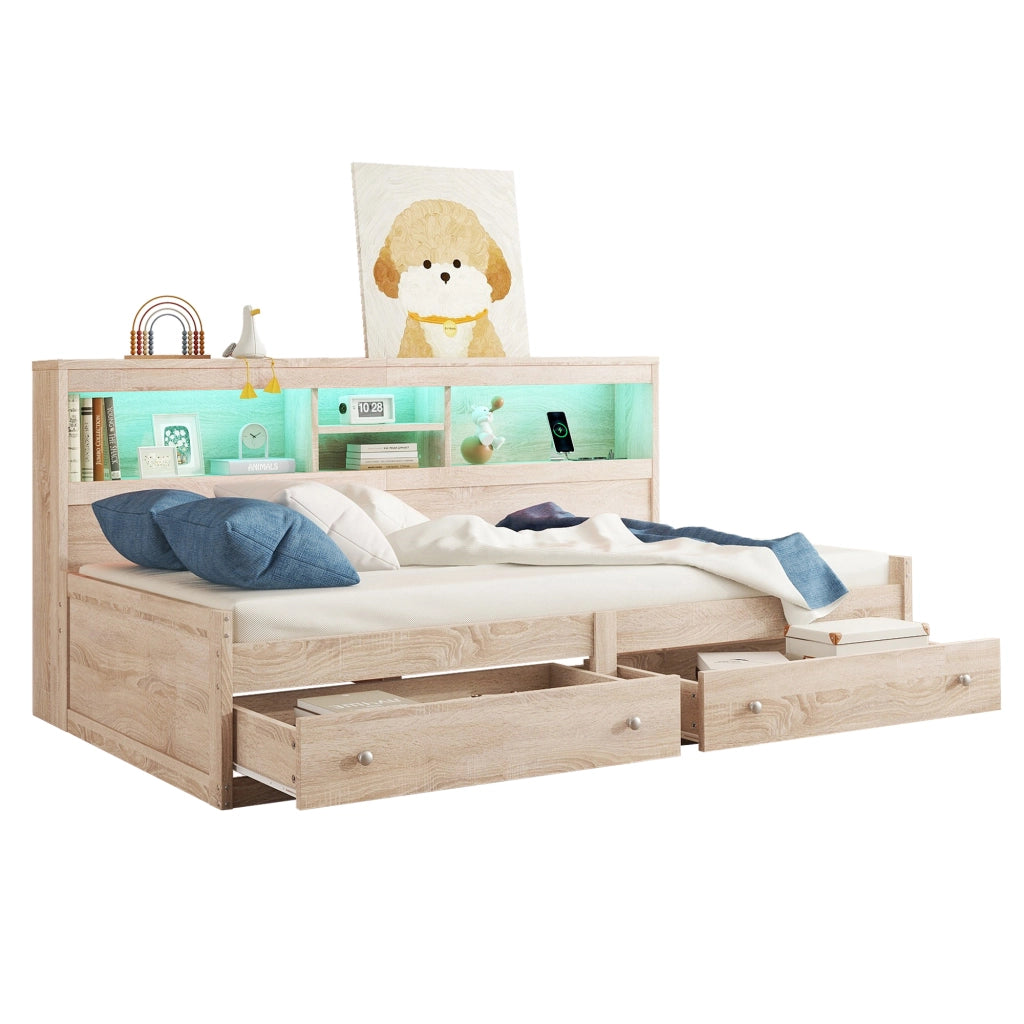 Letto giorno con funzione divano letto in truciolare 90x200 cm