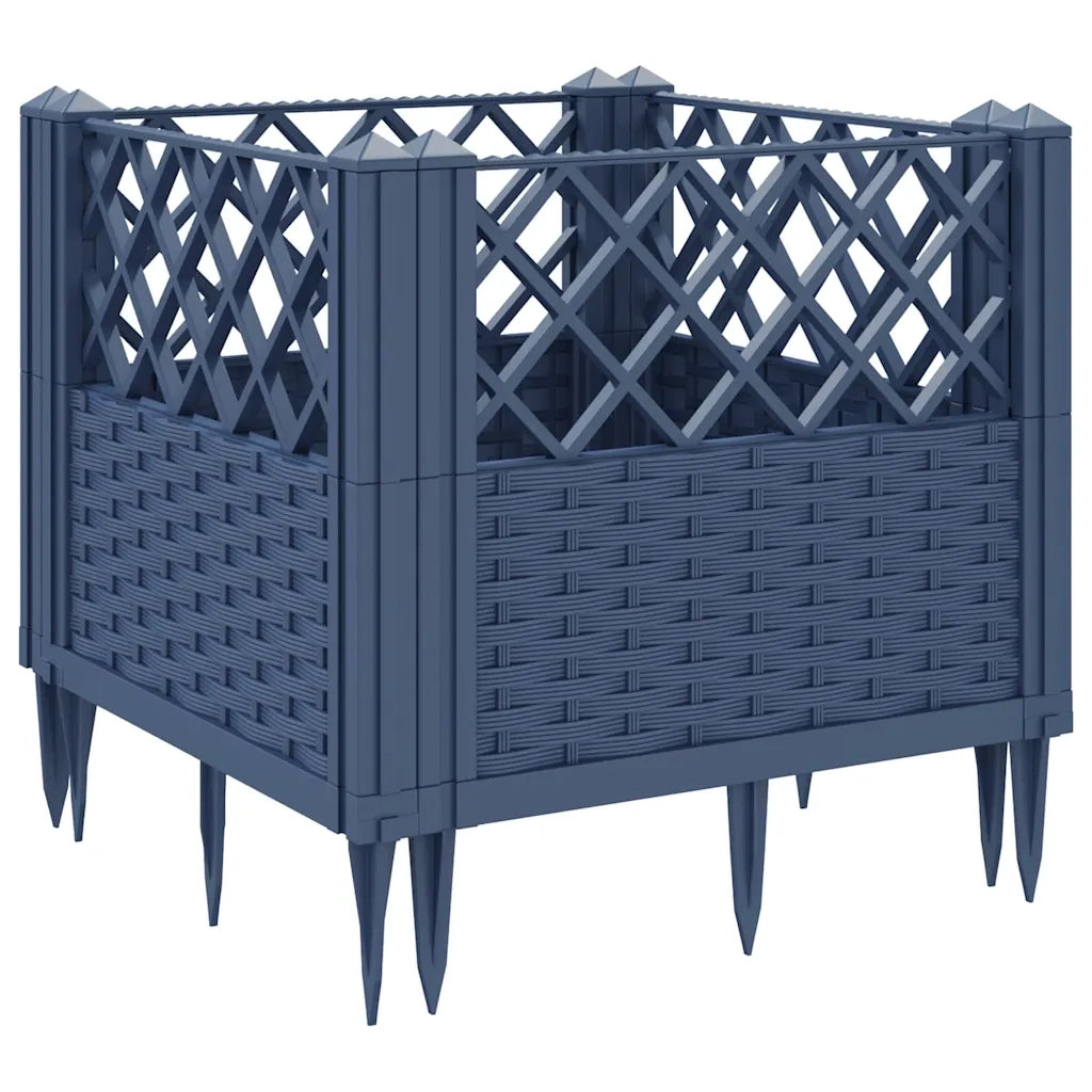 Fioriera Giardino Picchetti Grigio Blu 43,5x43,5x43,5 cm PP 368009