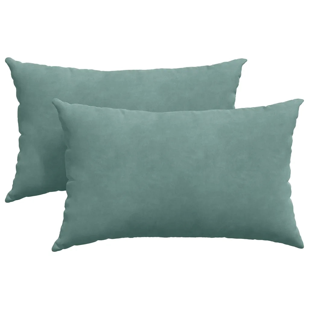 Cuscini da Divano 2 pcs Verde Mare 50 x 30 cm Tessuto in Cords