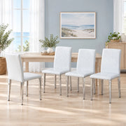 Set di 4 sedie da pranzo grigio chiaro e argento