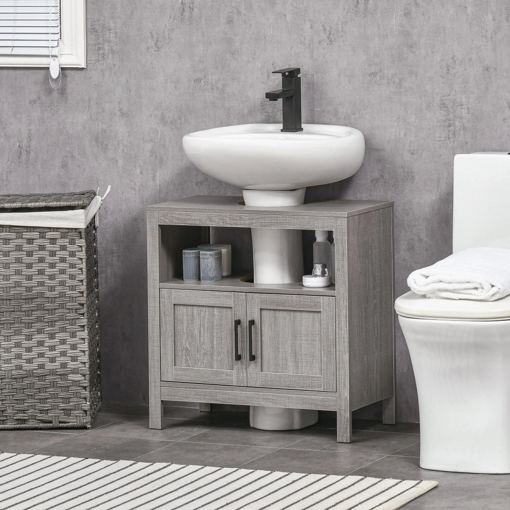 Armadietto Sottolavabo per Bagno Moderno ¨C zephmum ¨C Grigio 60x30x60 cm