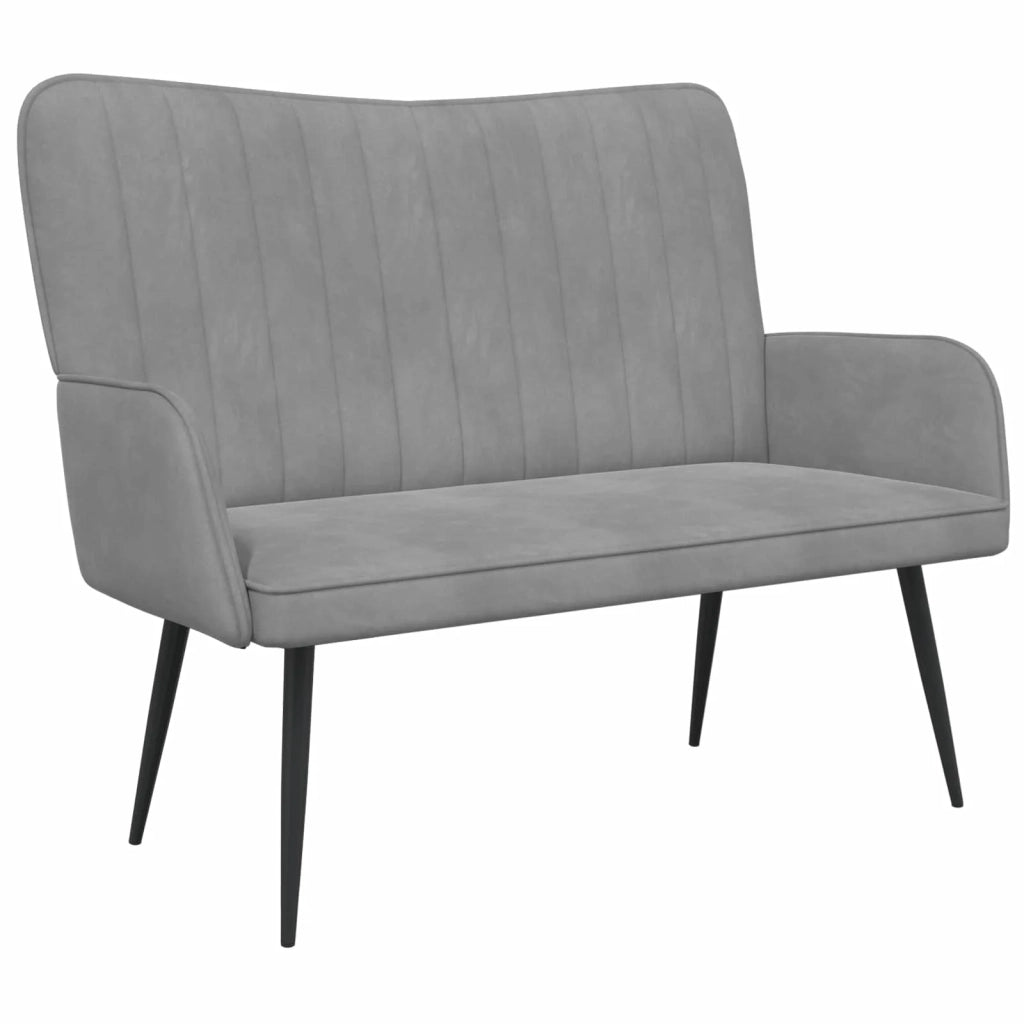 Sofa a Due Posti Grigio chiaro 115 x 61 x 87 cm Velluto