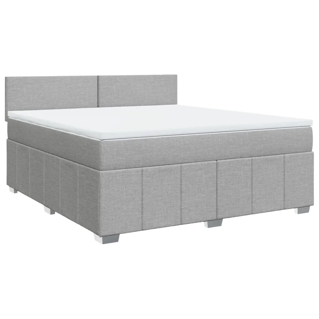 Giroletto a Molle con Materasso Grigio Chiaro180x200 cm Tessuto