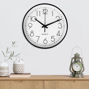 Orologio da parete da 20 cm, senza suono ticchettante, con abitacolo robusto e ecologico, decorativo classico e moderno, per scuola, casa, decorazione da parete (bianco)