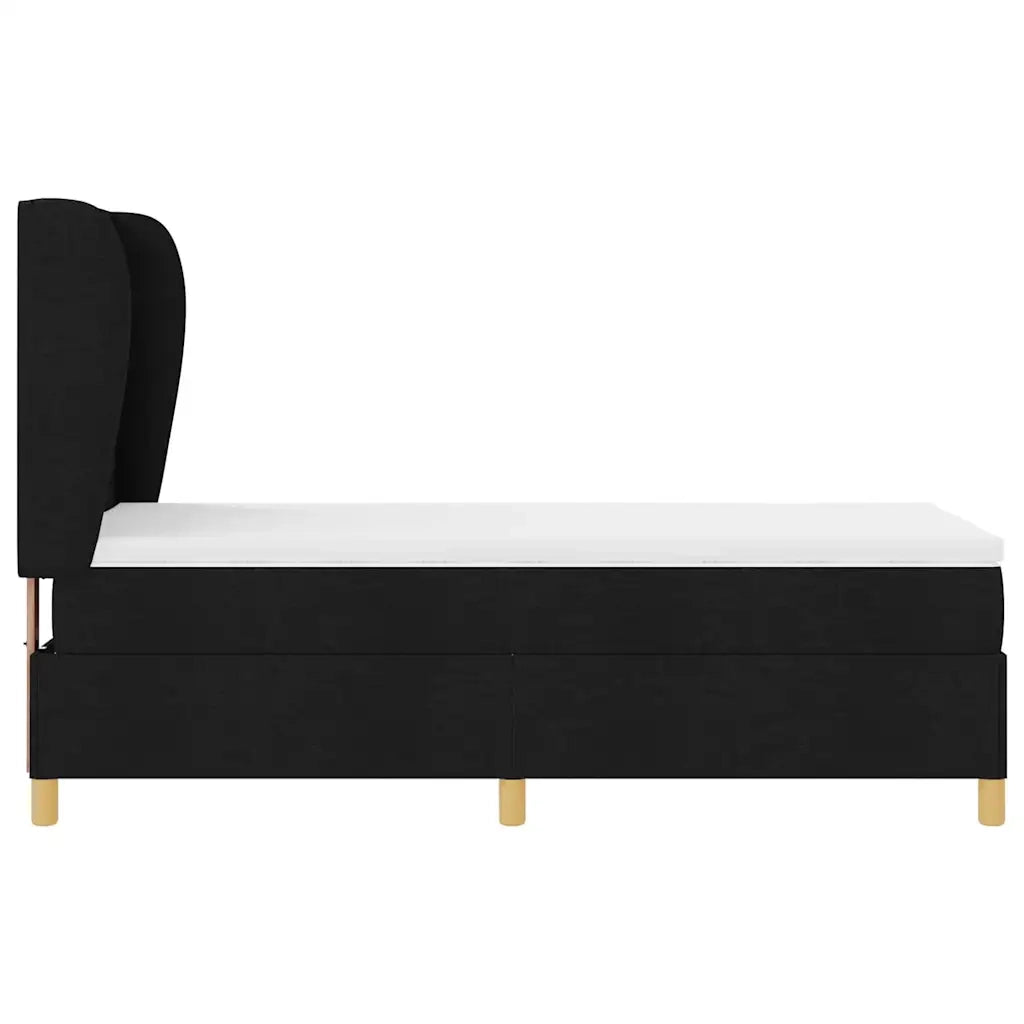 Letto a molle con materasso Nero 200 x 90 cm Tessuto 3340671