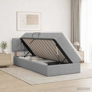 Letto con contenitore e materasso Grigio Chiaro 90 x 200 cm 3458658