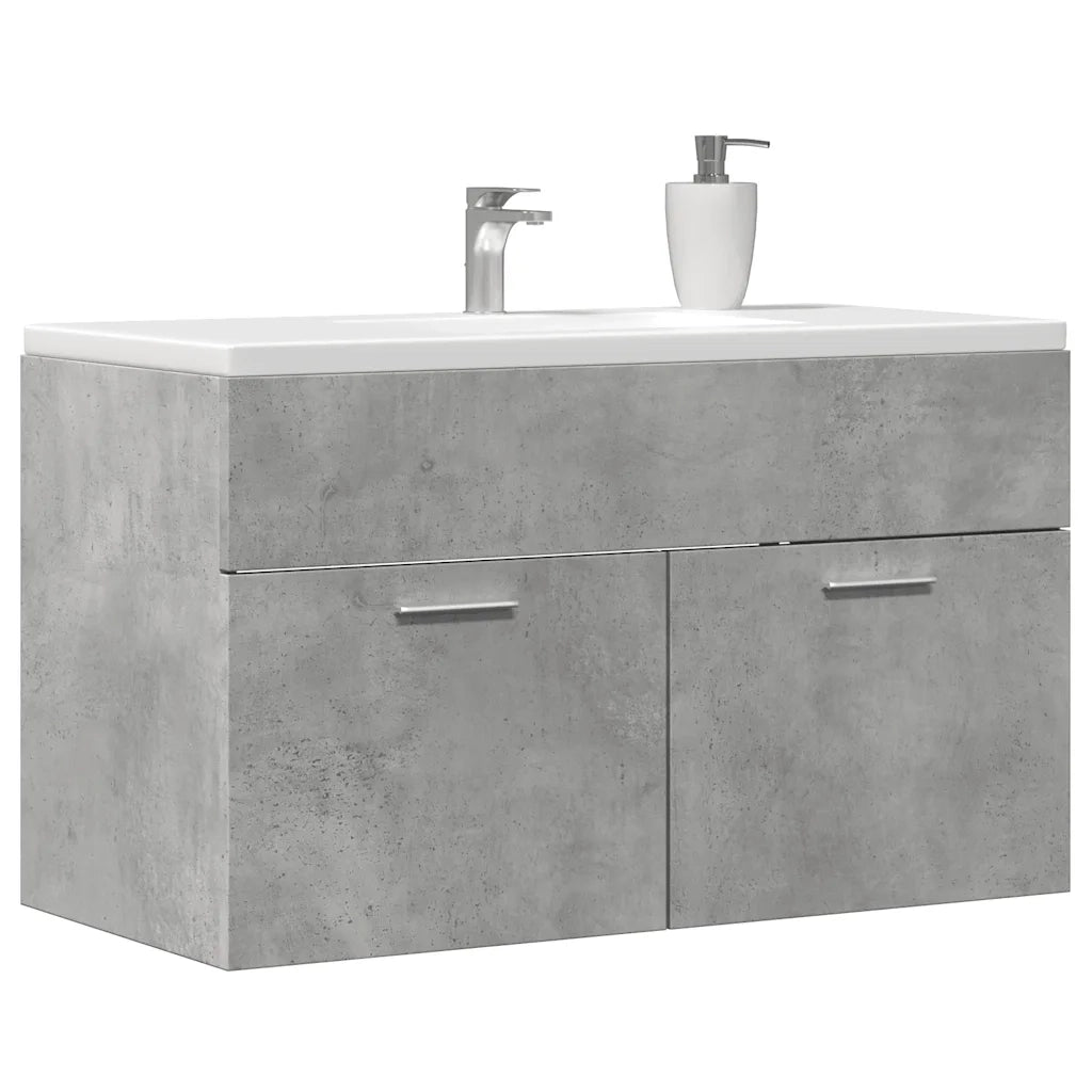 Mobile Lavabo | Armadio Lavabo Bagno Grigio Cemento 90x38,5x46 cm Multistrato