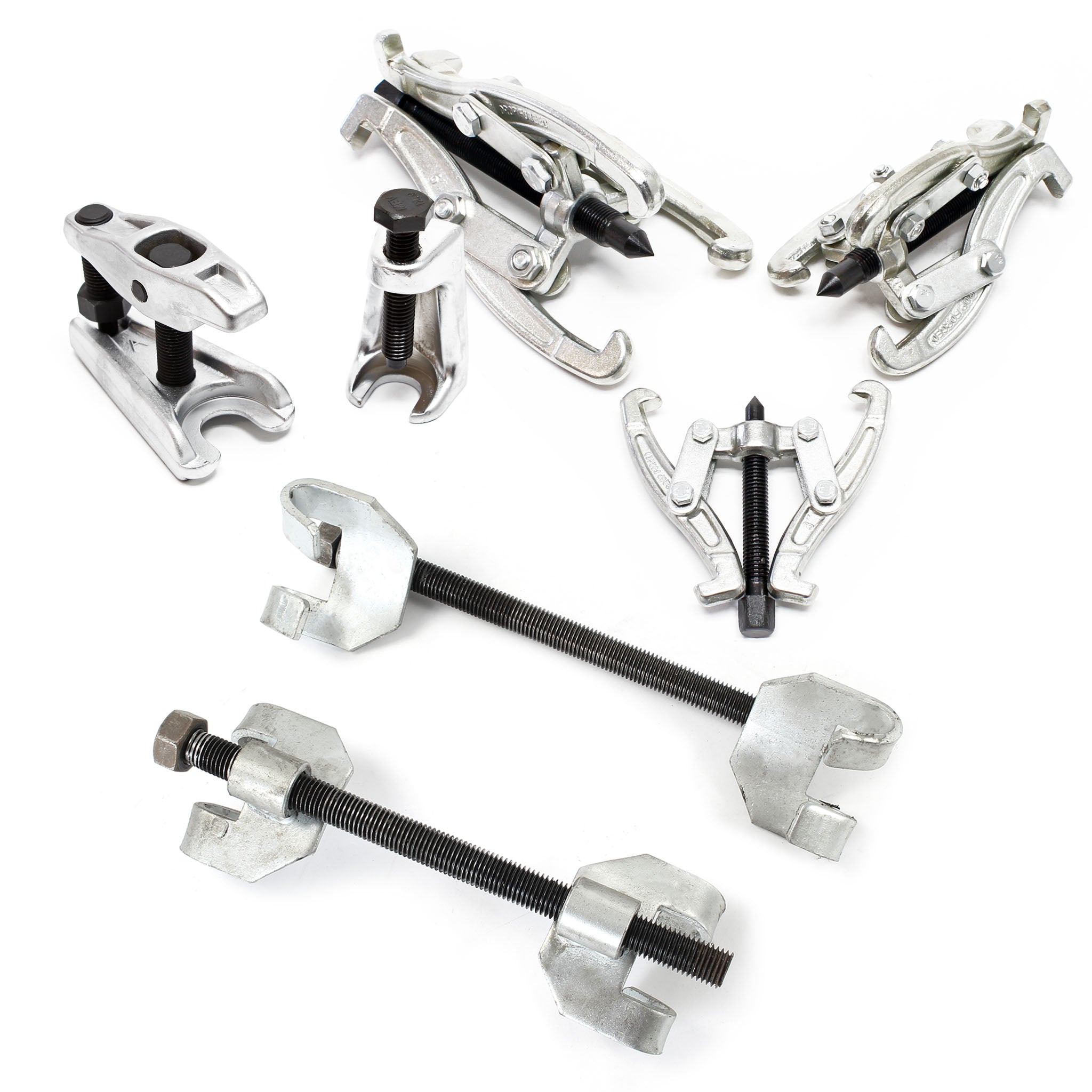 Set 7 pz Compressore molle sospensioni 370mm con estrattore ad artiglio e per giunti sferici