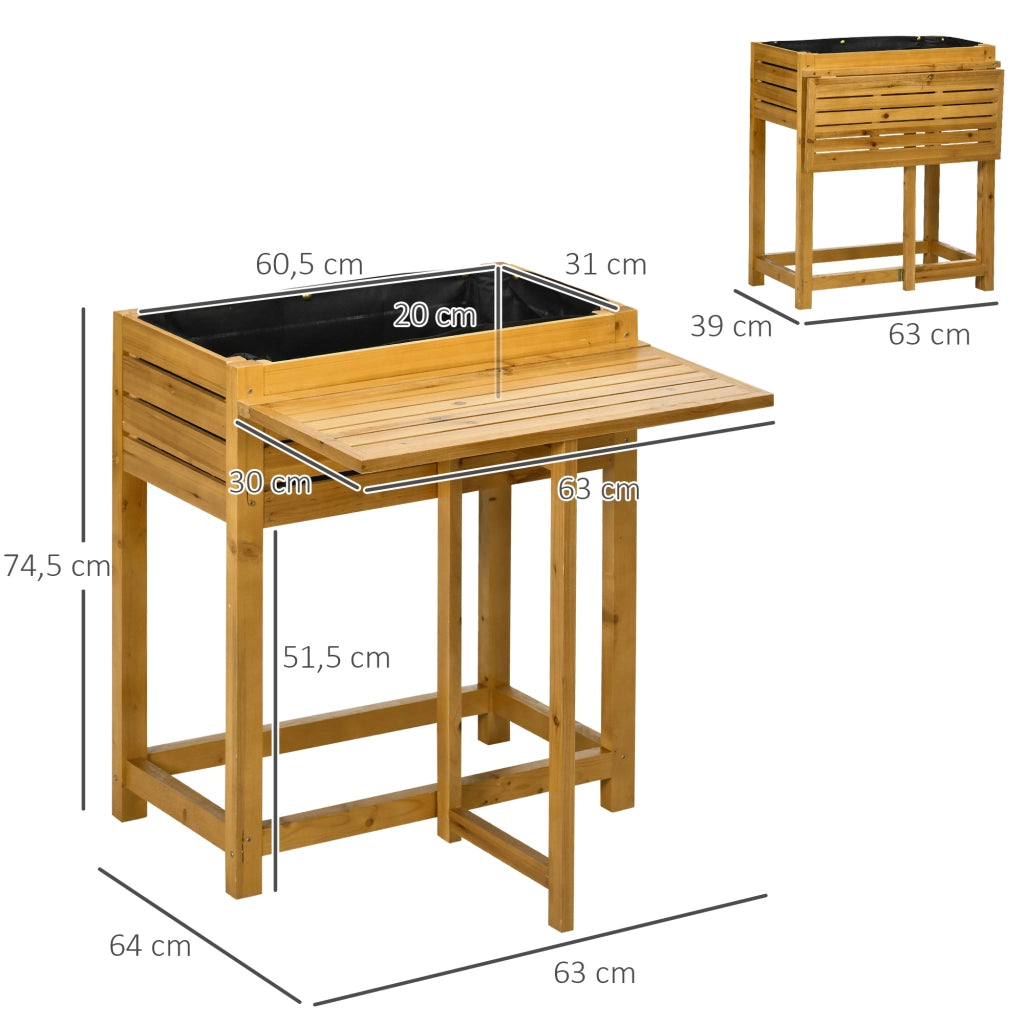 CASSETTA PER PIANTE Ribaltabile 64x63x74,5 cm Legno Marrone