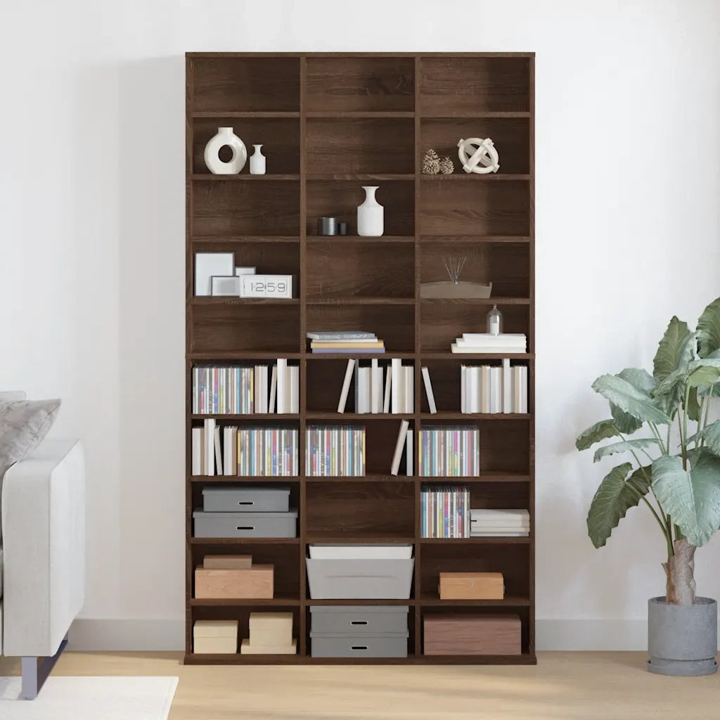Mobile Porta CD Rovere Marrone 102x23x177,5cm Legno Multistrato 815092