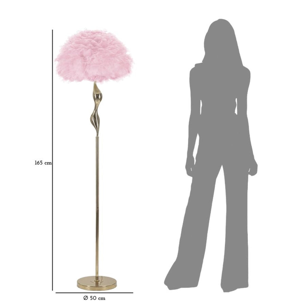 Lampada da Terra VKH189, Rosa, Metallo, 50x50x165 cm