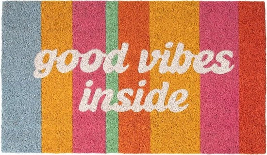 Matrice Antislip con Disegno a Mano "Good Vibes Inside" con Design Colorato