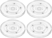 Organizzatore a rotazione in vetroacrilico 4 pezzi, 114 cm, con rulli a balestra, 360 gradi rotante, per contenitore di spezie, tavola, torta, dispensa cucina, decorazione.