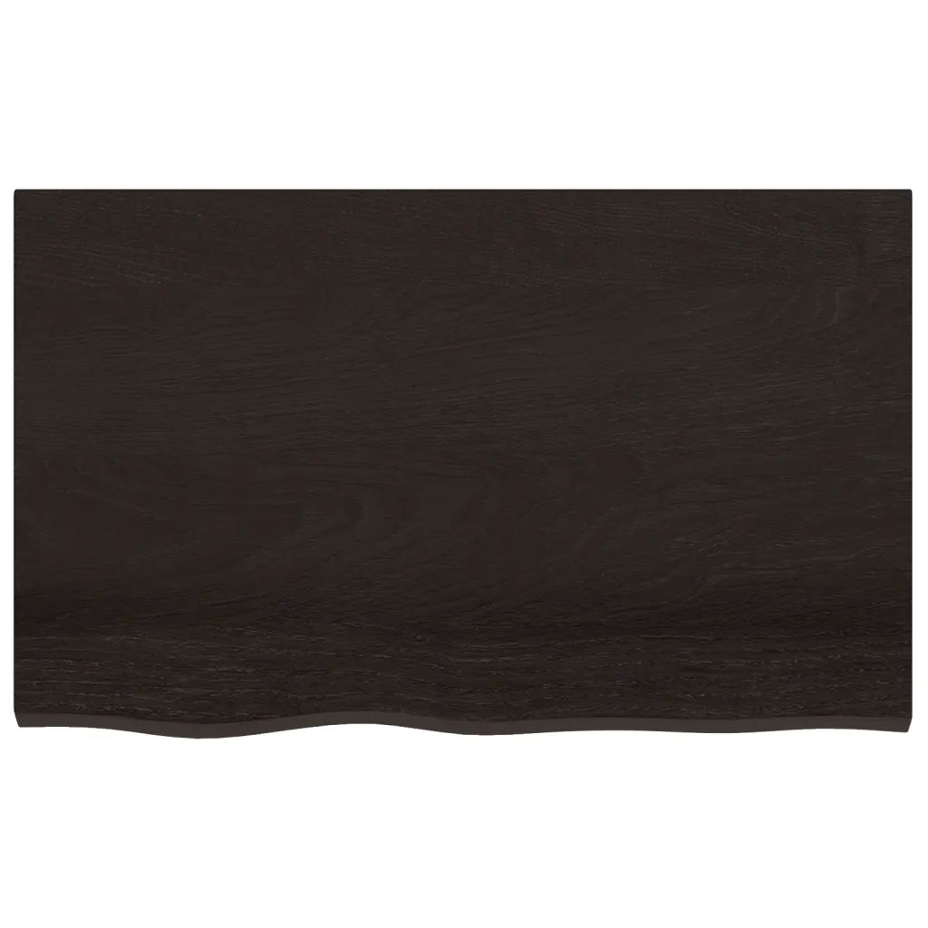 Piano Bagno Marrone Scuro 80x50x(2-6)cm Legno Massello Trattatocod mxl 126801