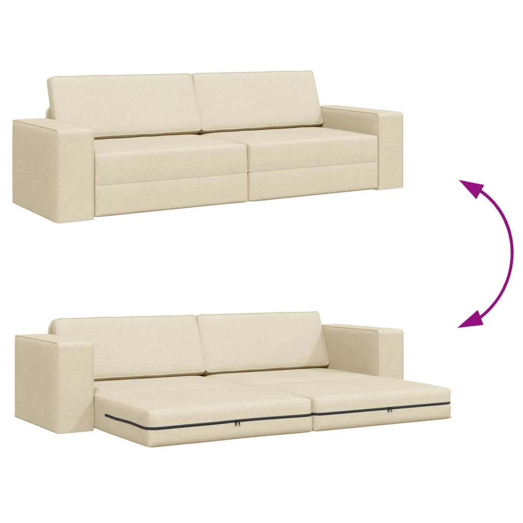 Divano letto Crema 245 x 78 x 77 cm Tessuto 4106721