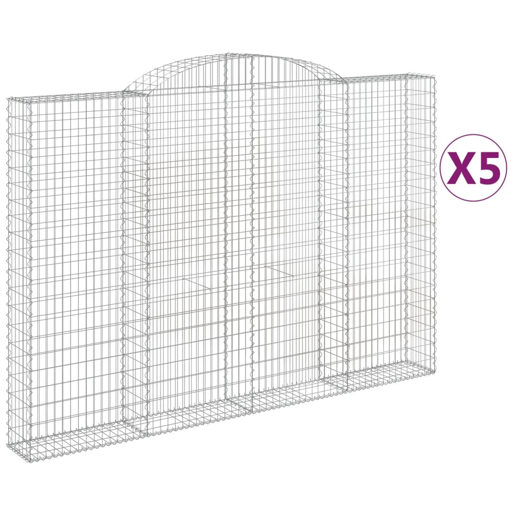 Cesti Gabbioni ad Arco 5 pz 300x30x200/220 cm Ferro Zincato 3146614