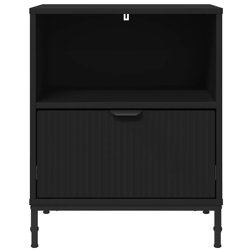 Comodino | Armadio da Notte | Mobiletto da notte Nero 49 x 36 x 61 cm Legno multistrato
