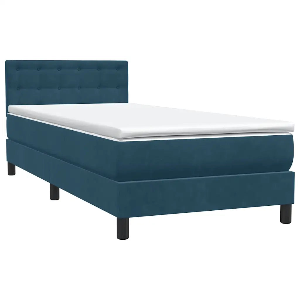 Giroletto a Molle con Materasso Blu Scuro 80x210 cm Velluto 3316573