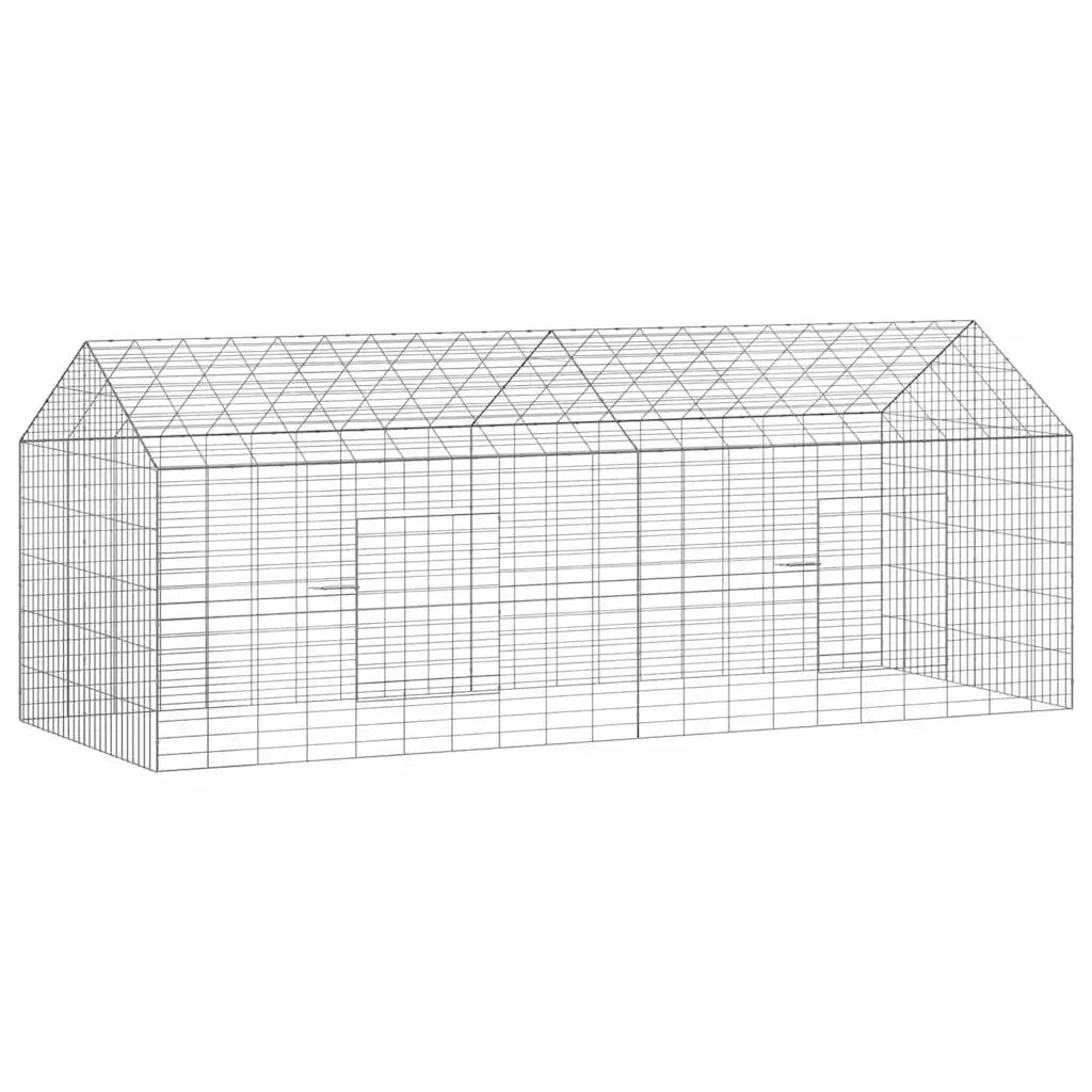 Gabbia per Conigli Argento 200 x 78 x 78 cm Acciaio zincato 42019233