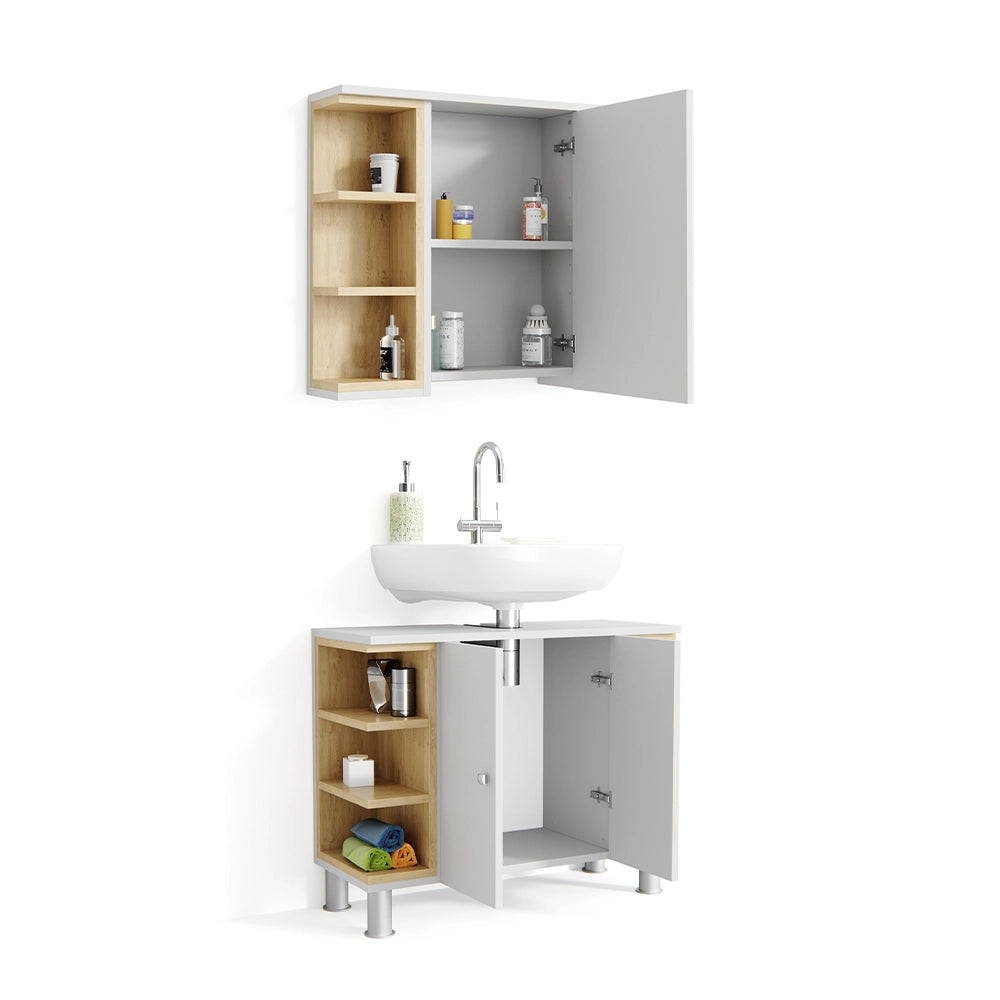 Vicco Set mobili bagno Bianco 2 parti