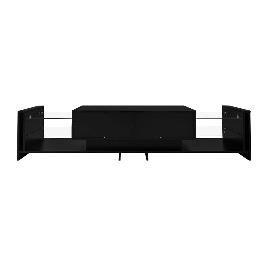 Set Mobile TV con LED ¨C Xylo ¨C Nero Lucido, Parete e Tavolino da Salotto