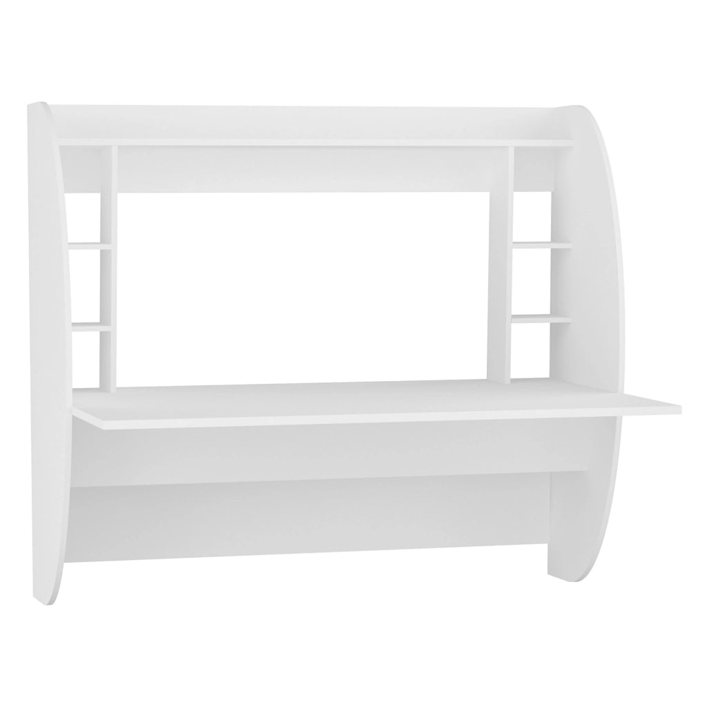 Buronzo, Scrivania 6 Ripiani, 124x55x120h cm Bianco