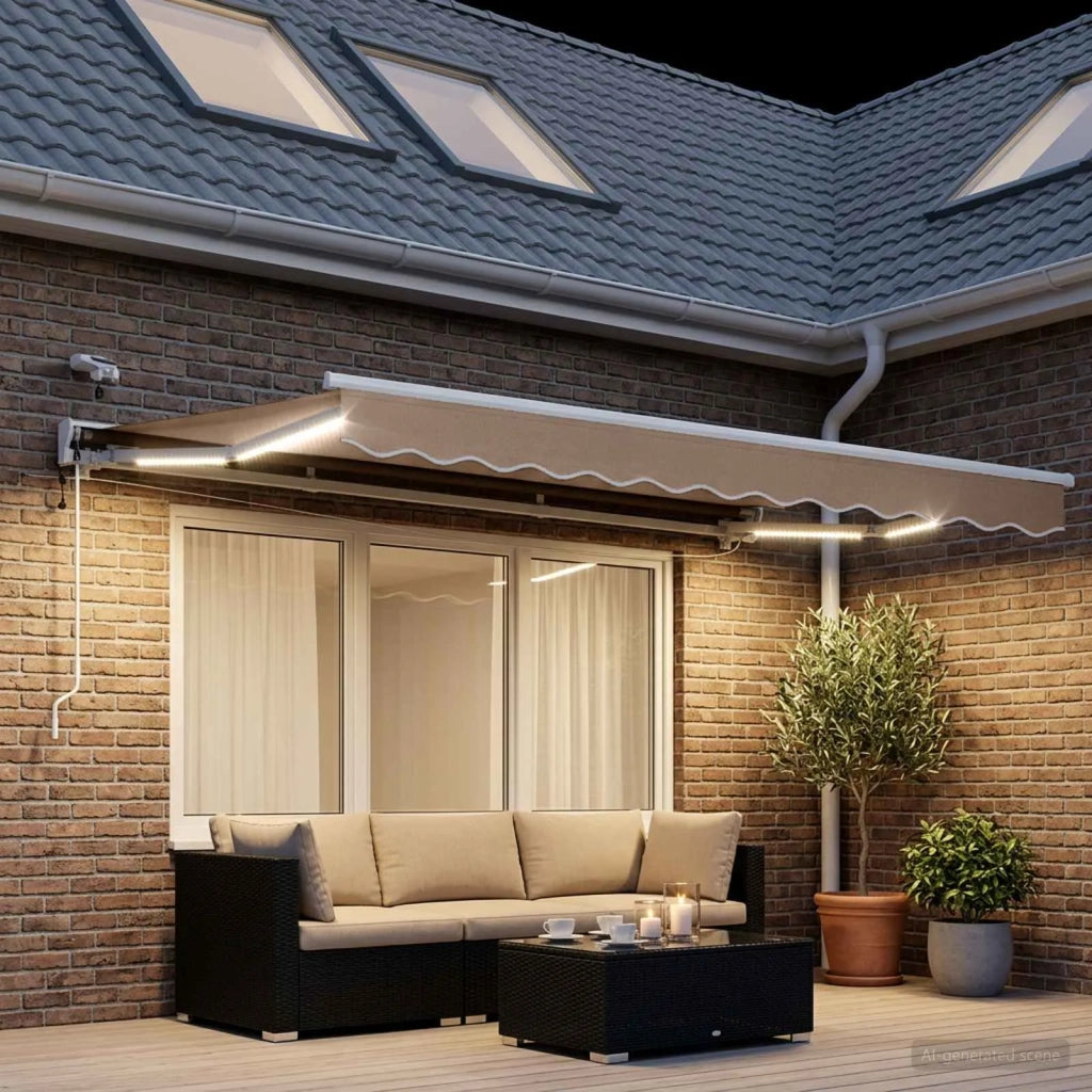 Tettuccio Elettrico Retrattile Tortora 5 × 3,5 m 3426461