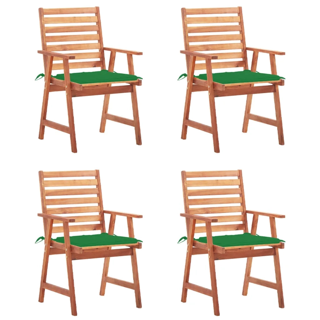 Sedie da Pranzo da Esterni con Cuscini 4 pz Massello di Acacia cod mxl 6865