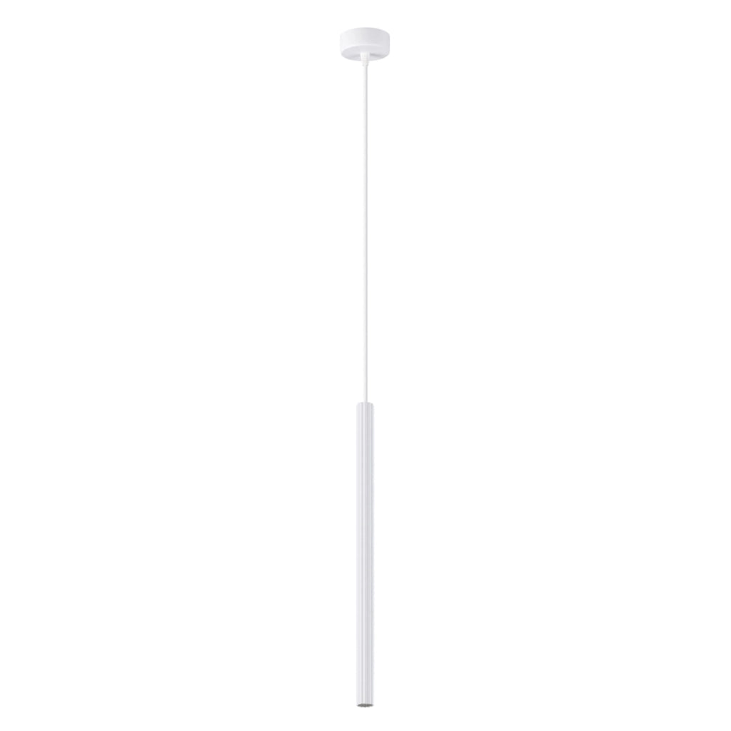 Lampada a sospensione ZENTRA tubo rigato bianco G9 8W