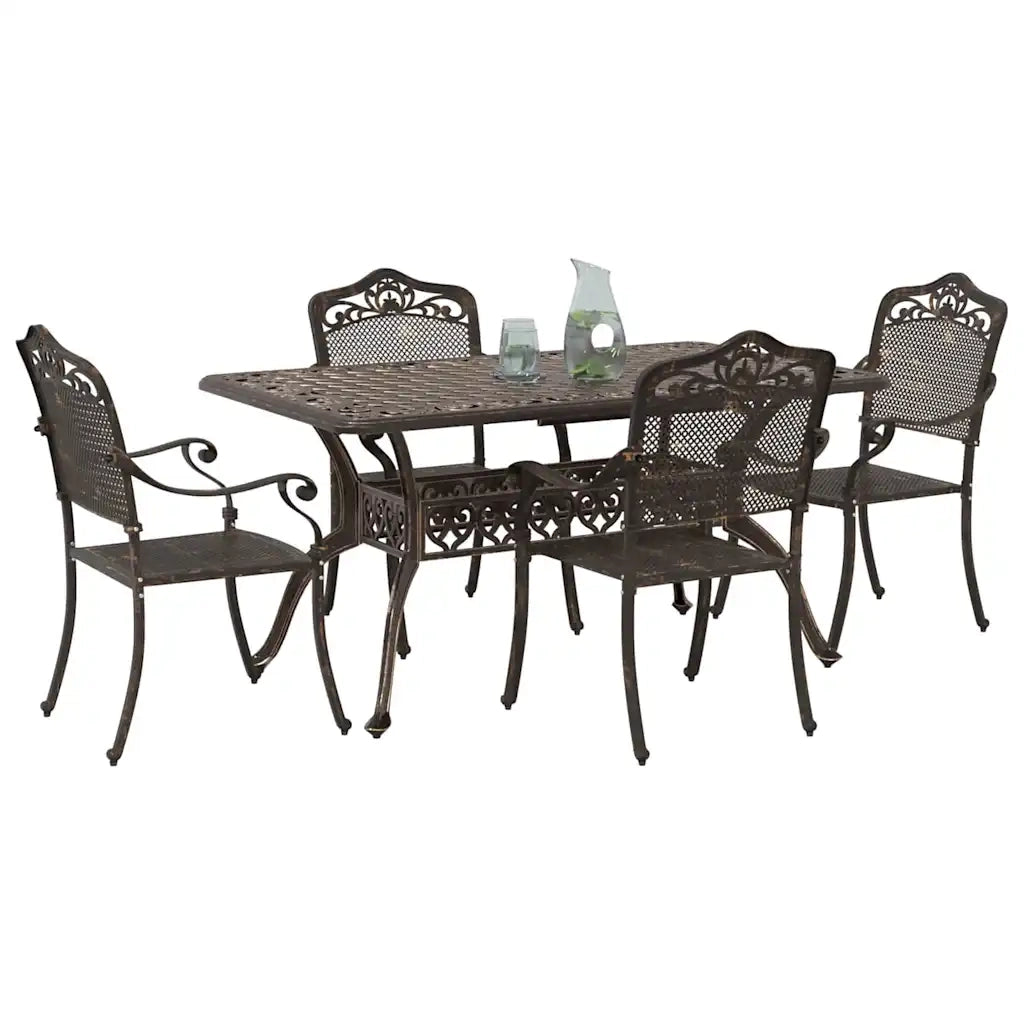 Set da Pranzo per Giardino 5 pcs Bronzo Alluminio 3334660