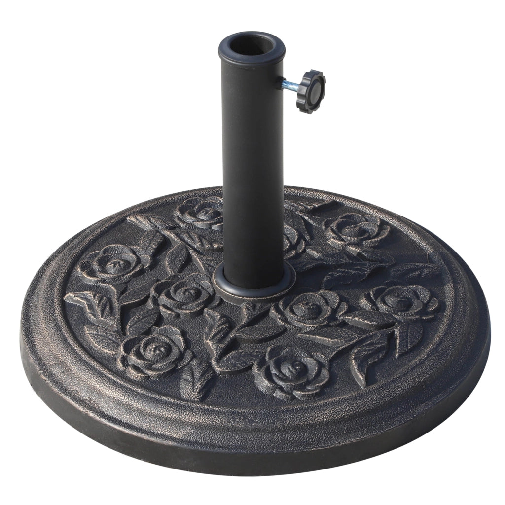 Base per Ombrellone da Giardino Ø45 cm 9 Kg in Resina con Finiture in Bronzo